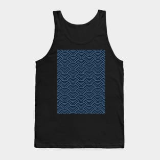 Seikaiha Blue Japanese waves style Tank Top